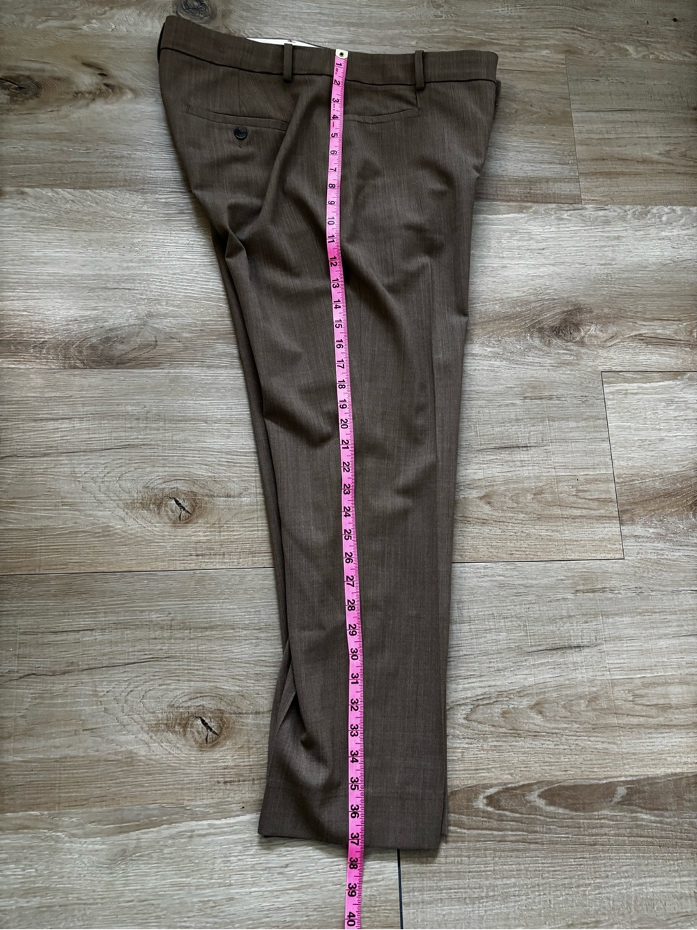 Banana Republic Wool Brown Straight-Leg  Trousers - Picture 7 of 9